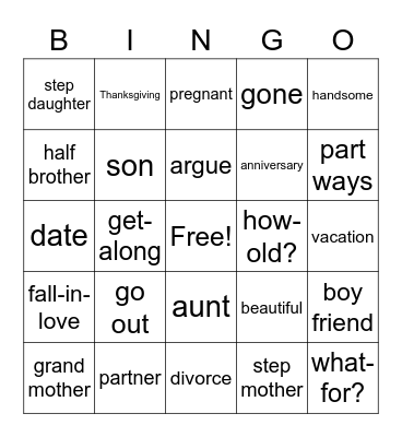 SN UNIT 4 Bingo Card