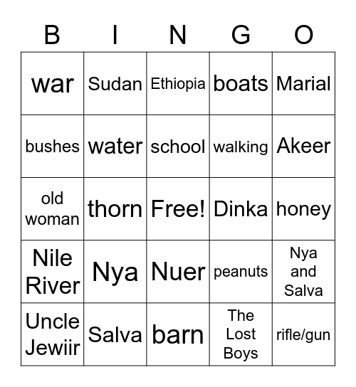 SUDAN DAY Bingo Card