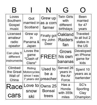 BINGO Card