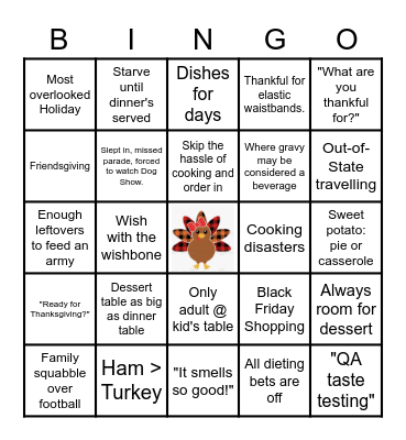 THANKSGIVING BINGO Card