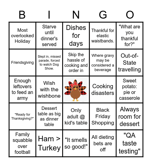 THANKSGIVING BINGO Card