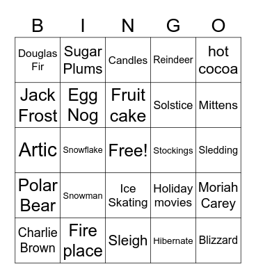 Winter Bingo! Bingo Card