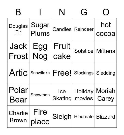 Winter Bingo! Bingo Card