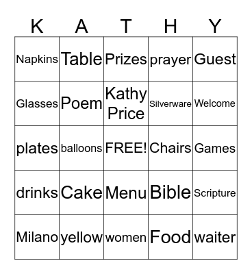 Appreciation Luncheon  Bingo Card