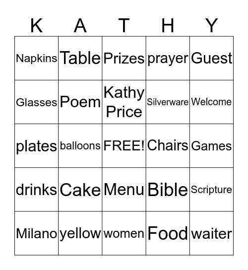 Appreciation Luncheon  Bingo Card