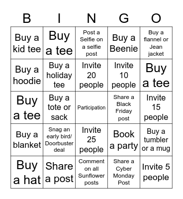 Tee Shirt Slinger of Michigan Bingo Card