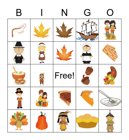 Thanksgiving Bingo Card