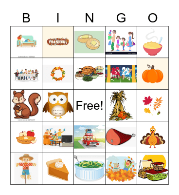 Thanksgiving Bingo 2 Bingo Card