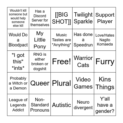 Lunar Bingo Card