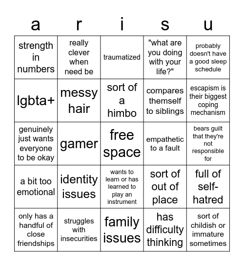 ryohei arisu kin bingo Card