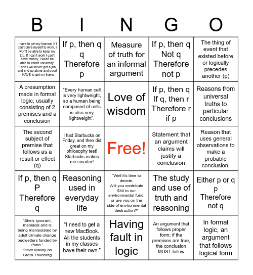 Woodley 2 Bingo Card