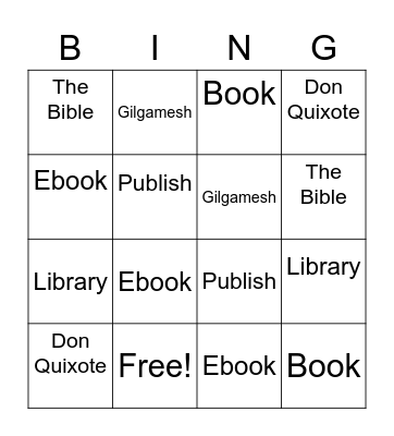 Books Bingo Card