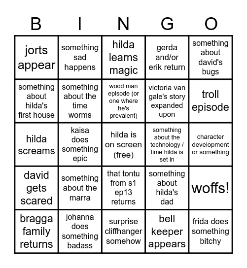 hilda s3 bingo Card