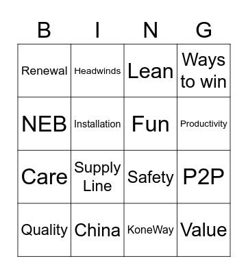 The legendary KOD BINGO Card