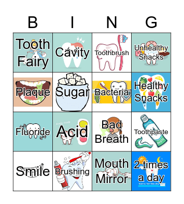 Dental Hygiene BINGO Card