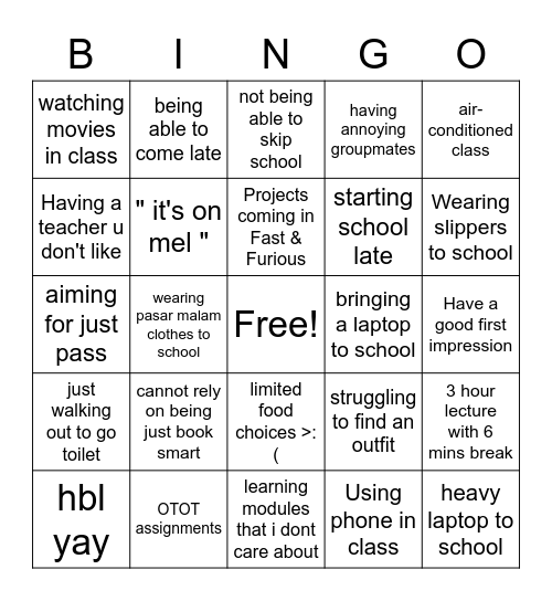 Poly Life Bingo Card