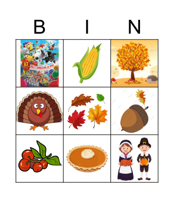 Thanksgiving card Bingo Card