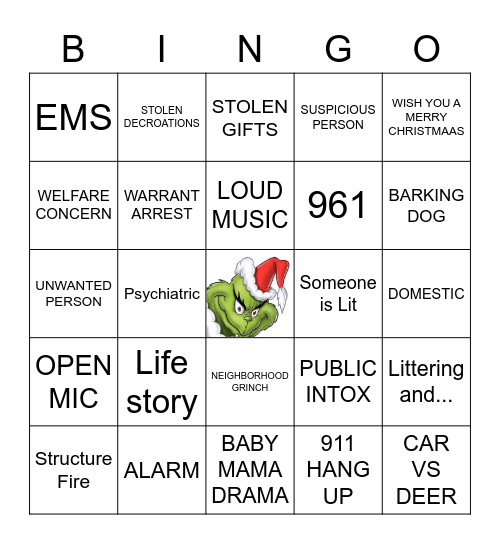 CHRISTMAS DISPATCH BINGO Card