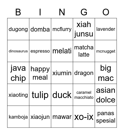 Adipuy Bingo Card