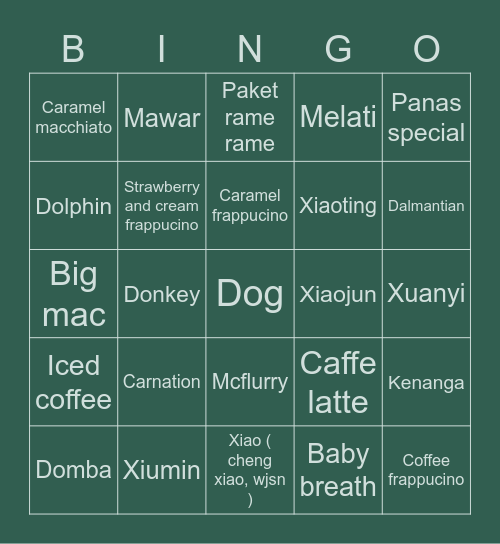 Punya Malorie Bingo Card