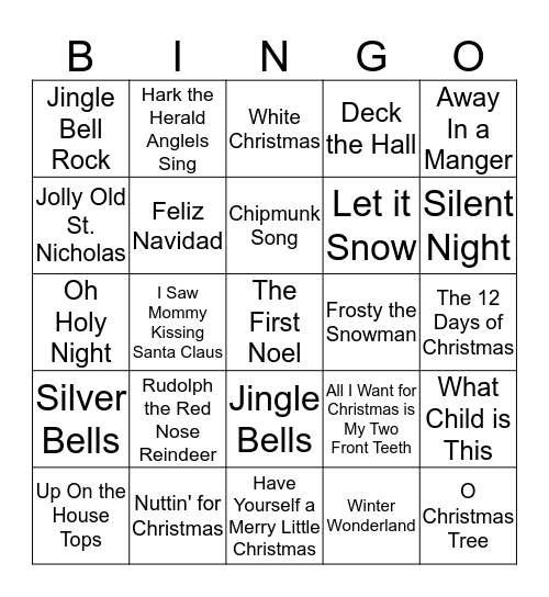 Holiday Bingo! Bingo Card