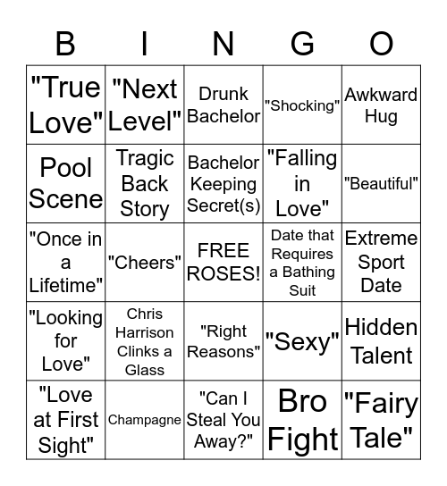 BACHELORETTE Bingo Card