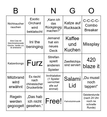 Magische Momente Bingo Card