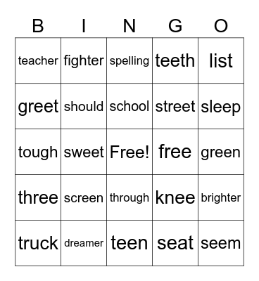 blue bingo lesson 21-25 Bingo Card