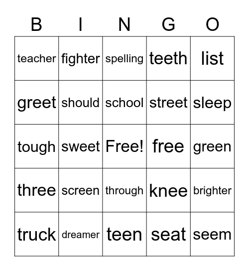 blue bingo lesson 21-25 Bingo Card