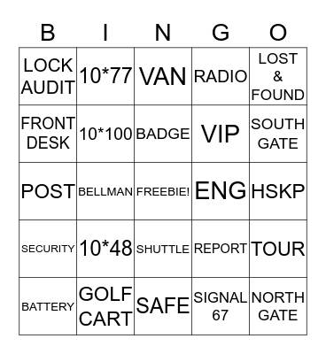 SECURITY HOLIDAY PARTY Bingo Card