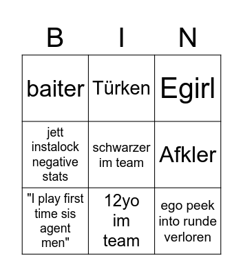 valorant fun Bingo Card