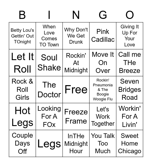 Buster Tubb's Cover All Bingo Card