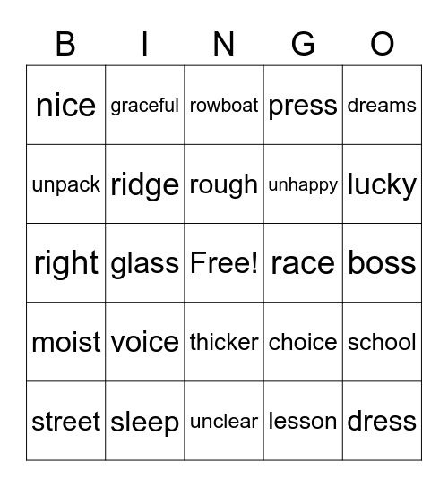 blue bingo lesson 41-45 Bingo Card