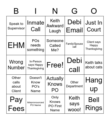 SPA BINGO Card