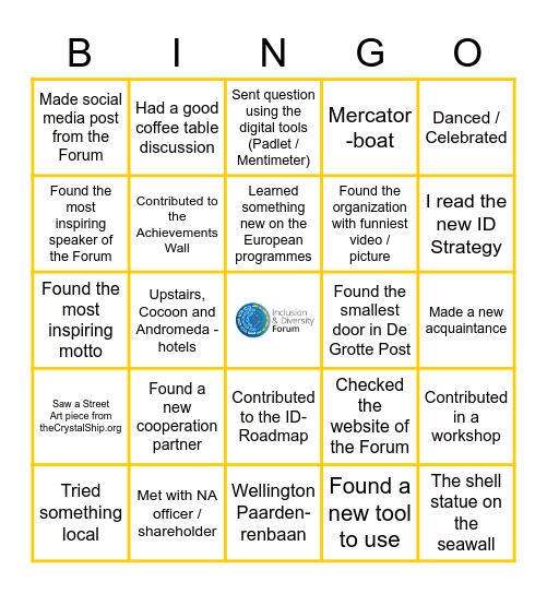 ID Forum Bingo Card