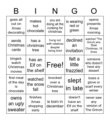 JINGLE BINGO Card