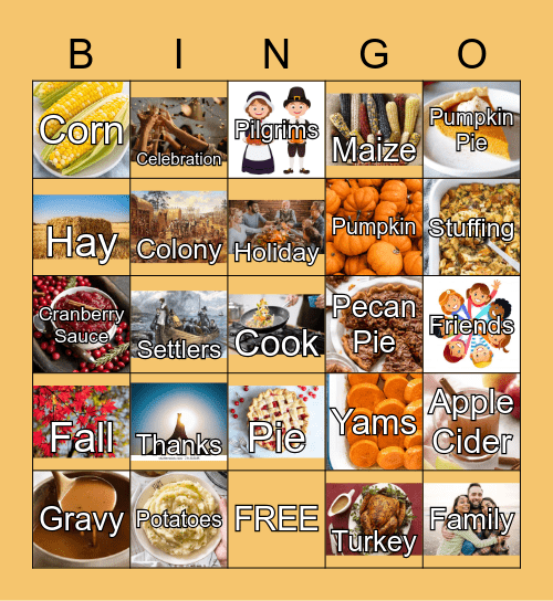 Thanksgiving Bingo Card