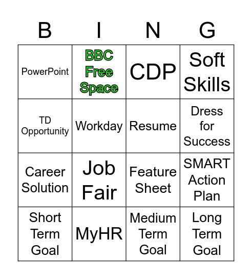 Building Block Committee  Bingo Card