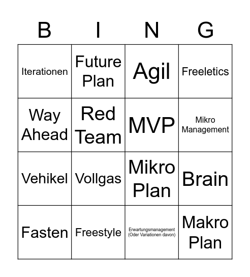 Bullshit Ingo Bingo Card