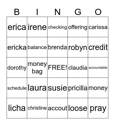 COUNTING MINISTRY Bingo Card