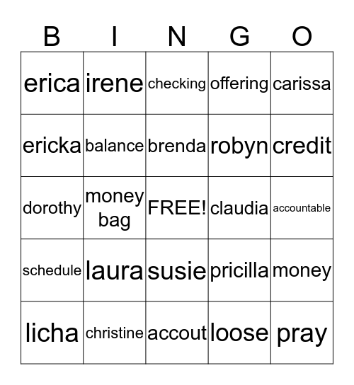 COUNTING MINISTRY Bingo Card