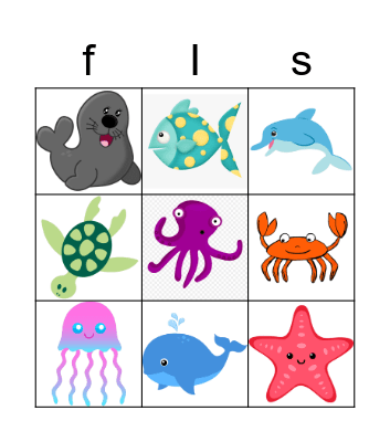 ocean bingo Card