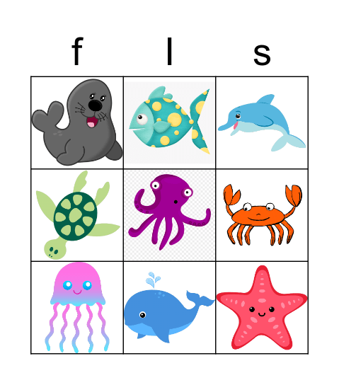 ocean bingo Card