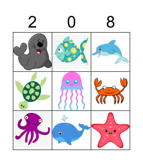 Ocean bingo Card