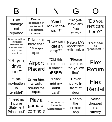 Sac Hub Bingo Card