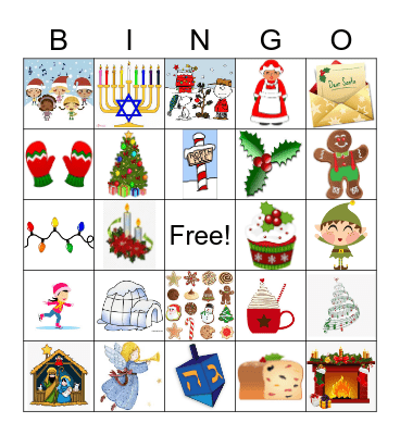 Holiday/Winter Bingo Card