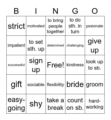 Eyes Open 4 unit 2 Bingo Card