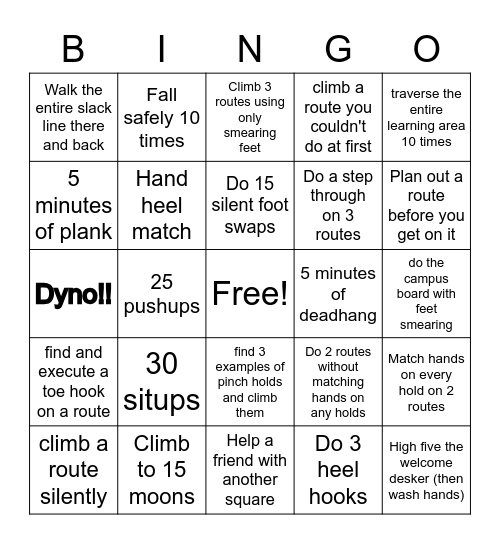Tech List Bingo Card