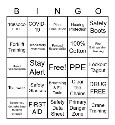 STEELFAB BINGO Card