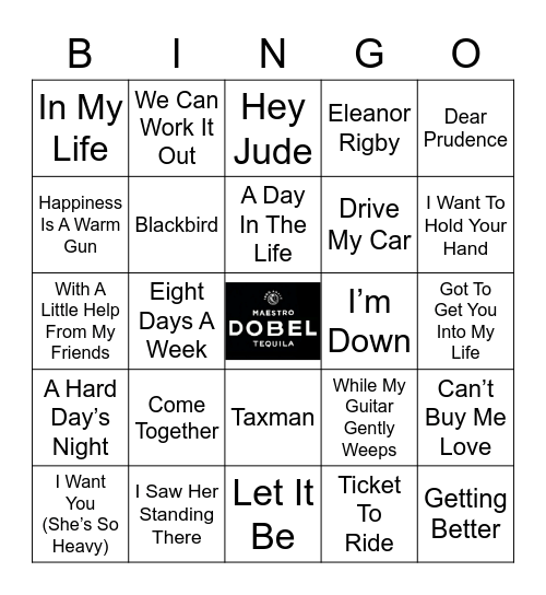 Sounds like The Beatles Bingo Card